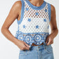 Maxine Crochet Flower Crop Vest Top