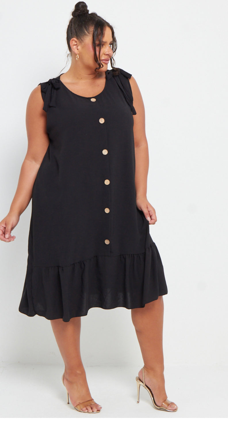Button Through Dress with Pockets
