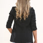 Black ruched sleeve blazer in a range of sizes & plus sizes