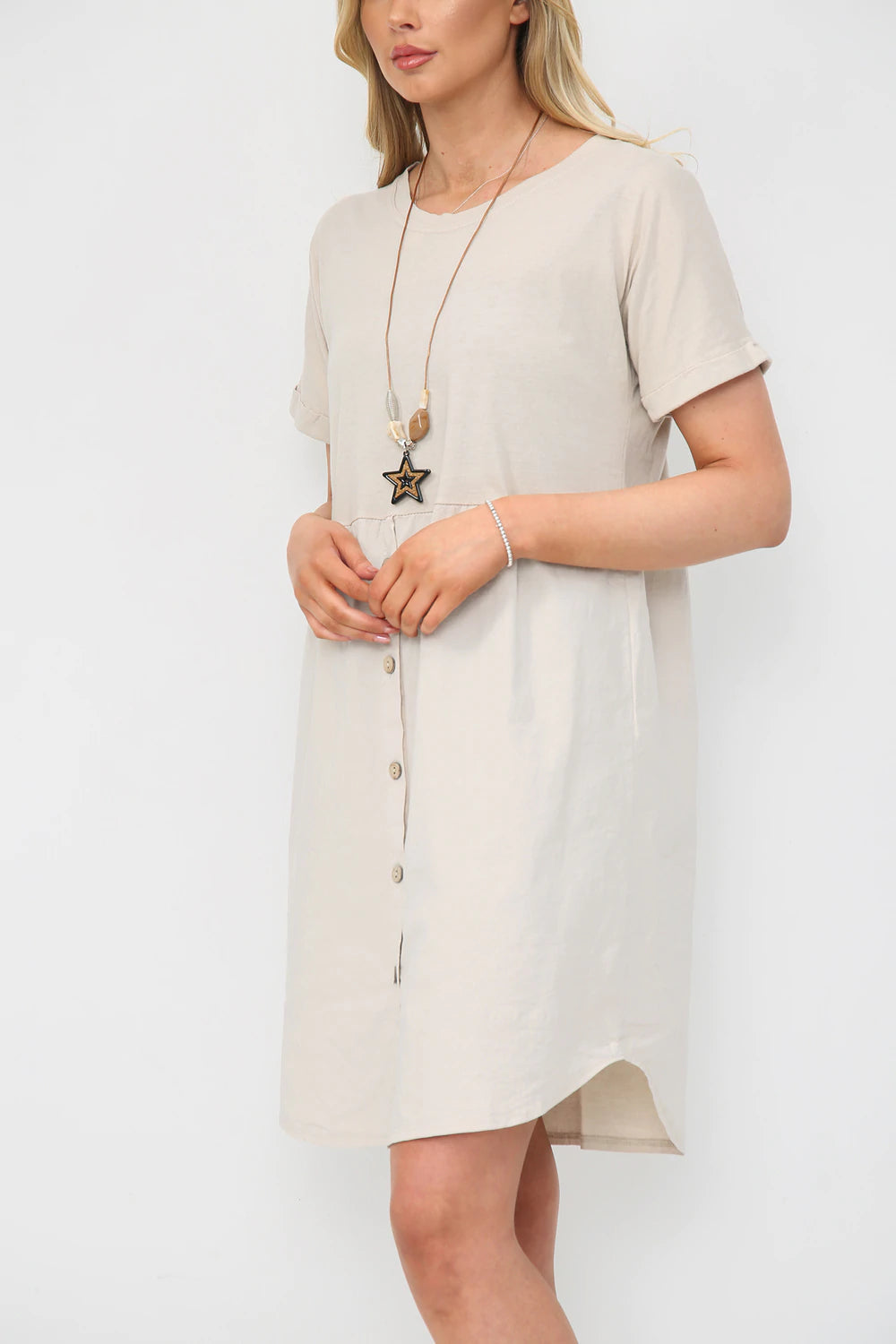 Cotton Dress With Necklace