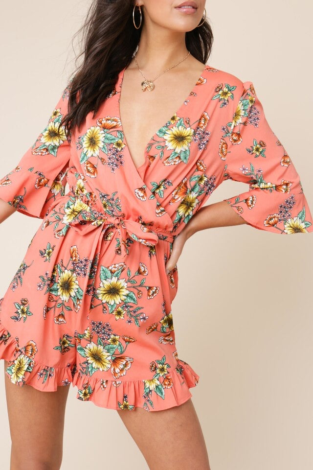 Floral Ruffle Playsuit