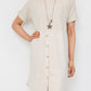 100% Cotton Button Dress With Necklace