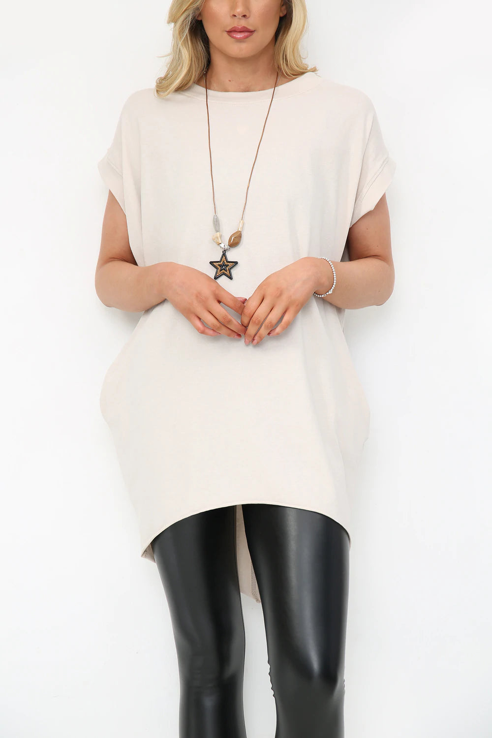 Longline Tee With Necklace women