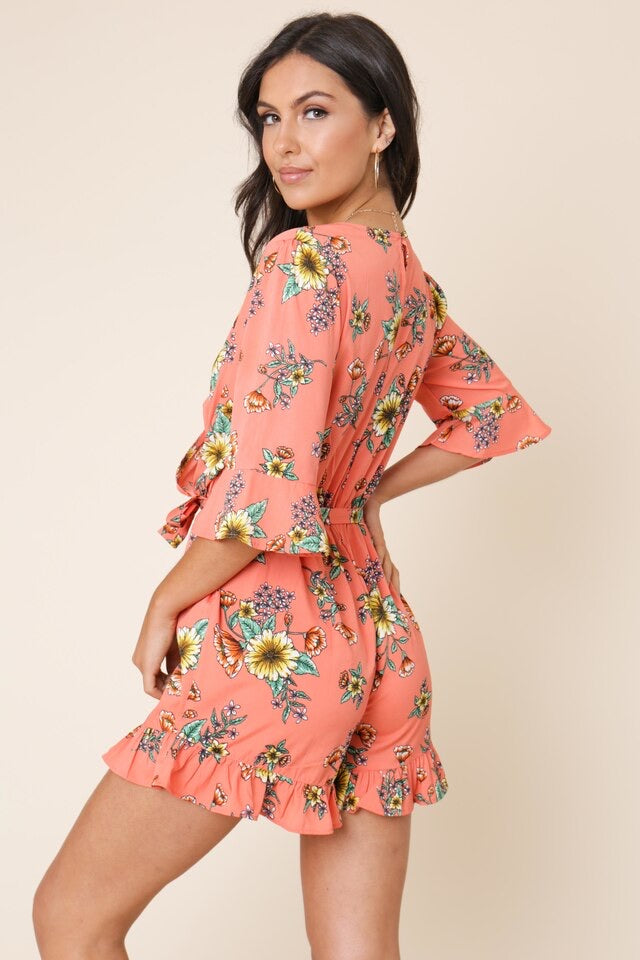 Floral Ruffle Playsuit
