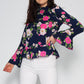 Frill Floral Crepe Top